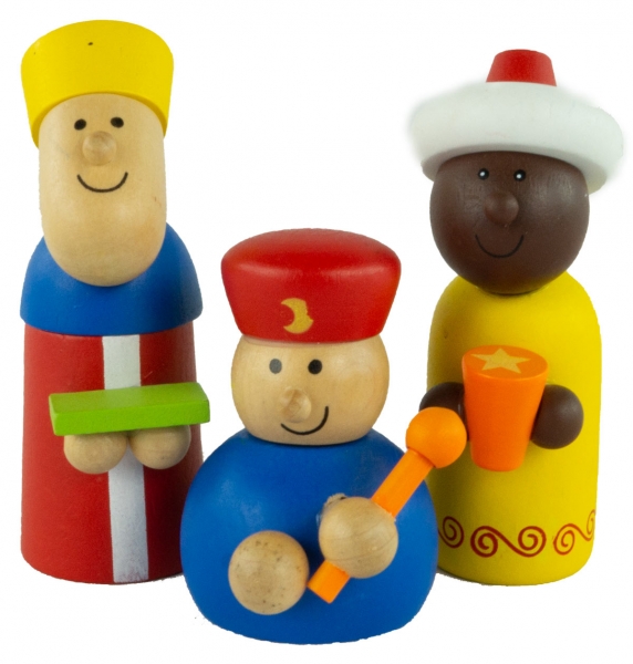 Preview: Kindgerechte Weihnachtskrippe aus Holz 16-tlg. K 550